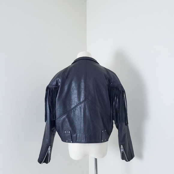 Vintage genuine leather motorcycle jacket iconic authentic 80s 90s fringe - Picture 6 of 16